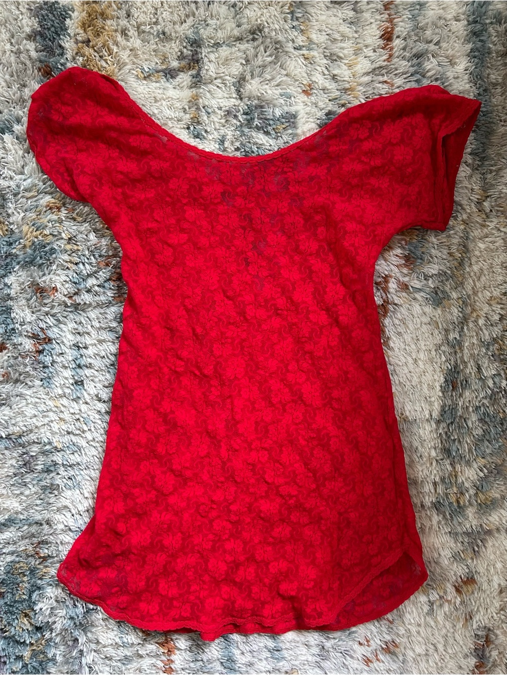 Vintage Red Lace Top